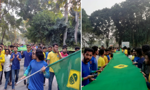 ইবিতে ব্রাজিল সমর্থকদের উন্মাদনা, নেইমারের ক্যারিশমায় জয়ের প্রত্যাশা 