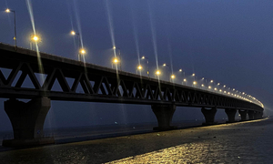 রিকশা নিয়ে পদ্মা সেতুতে, নিরাপত্তা কর্মীর ধাওয়ায় নদীতে লাফ চালকের