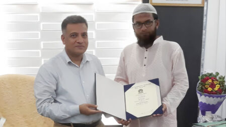 পিএইচডি ডিগ্রি পেলেন পবিপ্রবির খামার তত্ত্বাবধায়ক