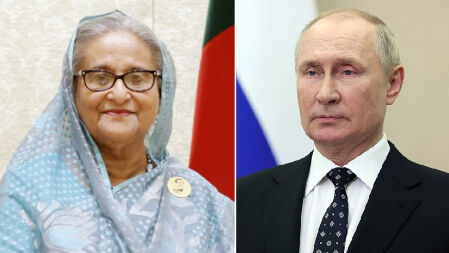 শেখ হাসিনাকে রাশিয়ার প্রেসিডেন্ট পুতিনের অভিনন্দন 