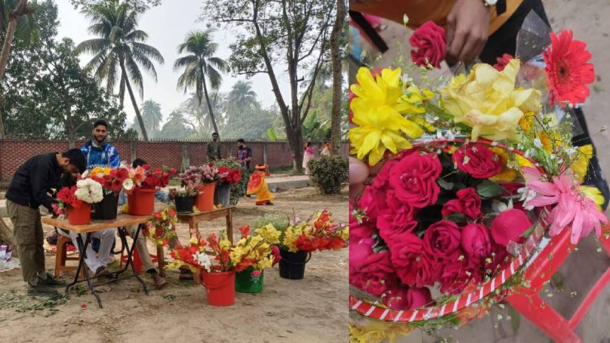রাবিতে প্রতি গোলাপের দাম ৭০ টাকা, ফ্লাওয়ার ক্রাউন ১৫০