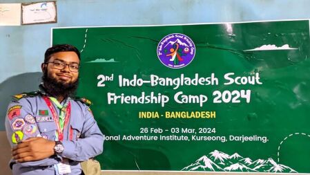 ভারতে রোভার স্কাউটের আন্তর্জাতিক ক্যাম্পে পাবিপ্রবির রুবেল