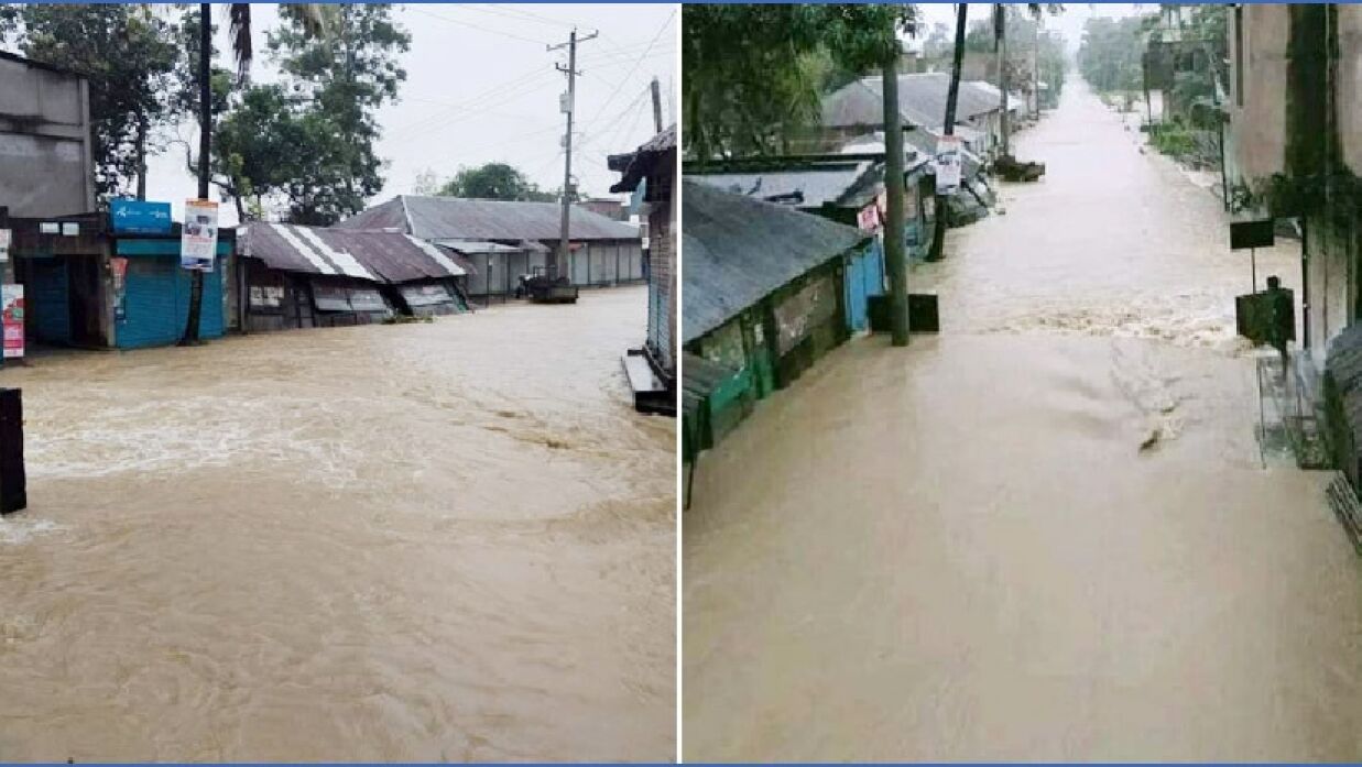 ফেনীতে বন্যায় শতাধিক গ্রাম প্লাবিত, লক্ষাধিক মানুষের দুর্ভোগ