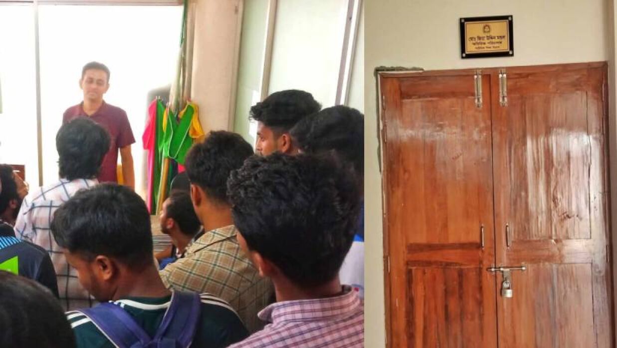 নজরুল বিশ্ববিদ্যালয়ের শারীরিক শিক্ষা দপ্তরে তালা দিলেন খেলোয়াড়রা