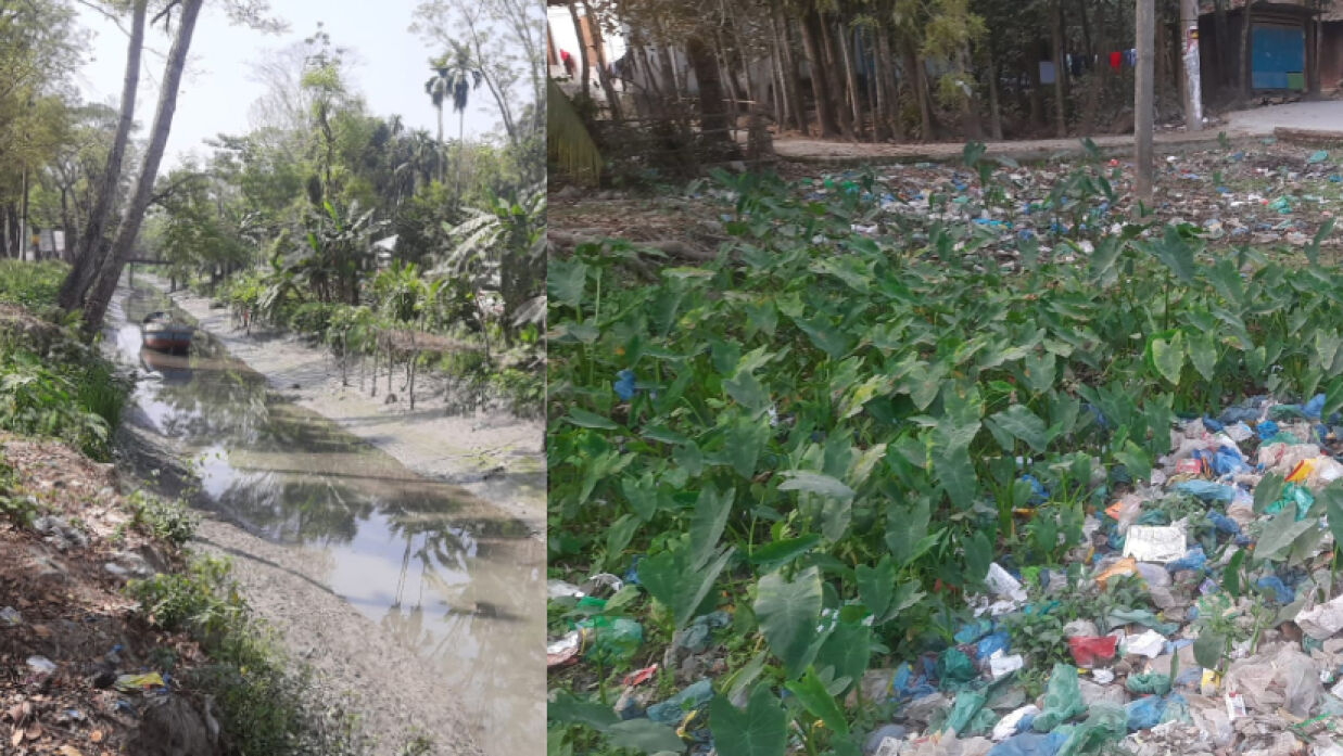 দখল-দূষণে মৃতপ্রায় পিরোজপুরের খাল, দুর্ভোগে পৌরবাসী
