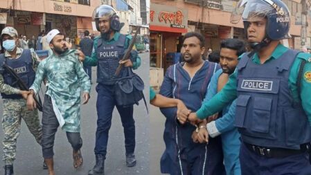 নিষিদ্ধ হিযবুত তাহরীরের মিছিল থেকে আটক ১২