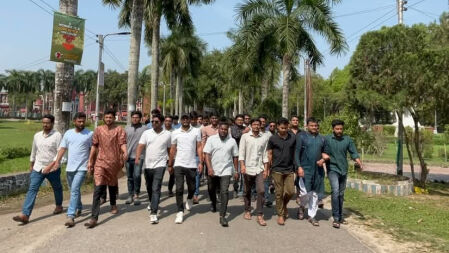 ওয়াসার অবৈধ নিয়োগের প্রতিবাদে বাকৃবি ছাত্রদলের বিক্ষোভ