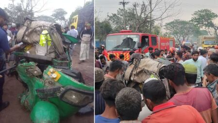 বাস-সিএনজি সংঘর্ষে শিশুসহ নিহত ৫
