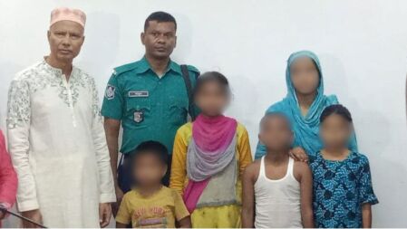 সন্দেহজনক ঘোরাঘুরির সময় নারী আটক, অপহৃত ৪ শিশু উদ্ধার