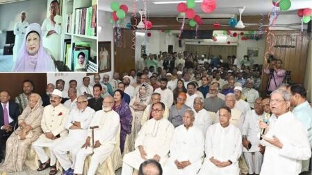 নেতাকর্মীদের সঙ্গে ঈদের শুভেচ্ছা বিনিময় করলেন খালেদা জিয়া