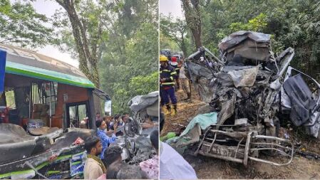বাস ও মাইক্রোবাসের ত্রিমুখী সংঘর্ষে নিহত ৭