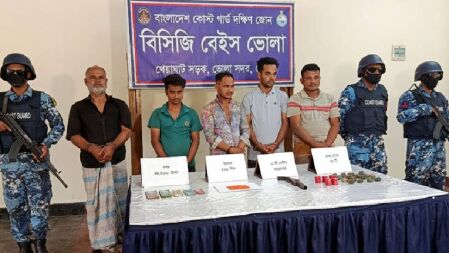 আগ্নেয়াস্ত্র-হাতবোমা-ইয়াবাসহ বিএন‌পির ৫ নেতাকর্মী আটক