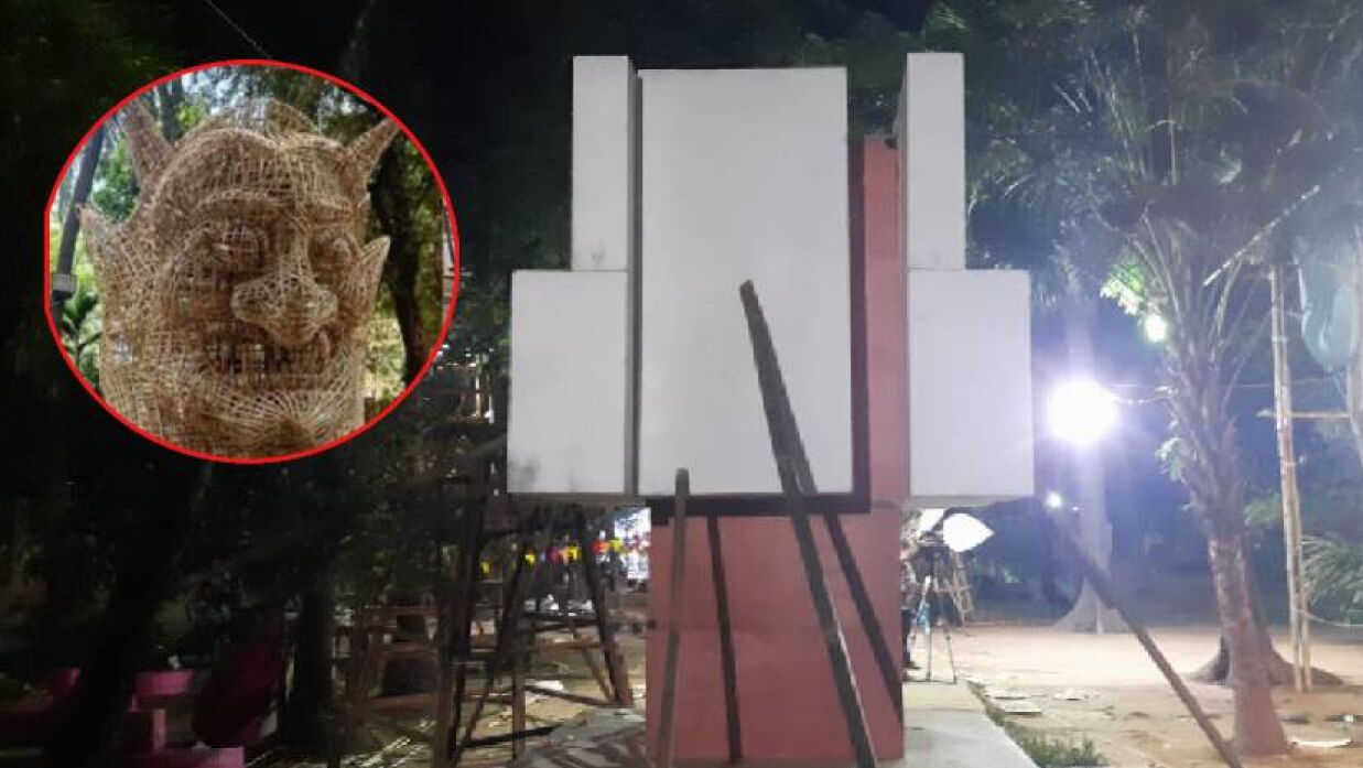 চারুকলায় ফের তৈরি করা হচ্ছে ‘স্বৈরাচারের প্রতিকৃতি’
