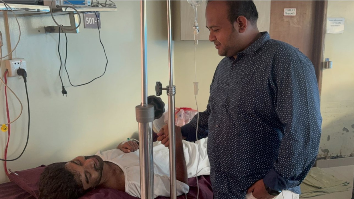 GS Candidate Hamim Visits Rival Meghmallar in Hospital