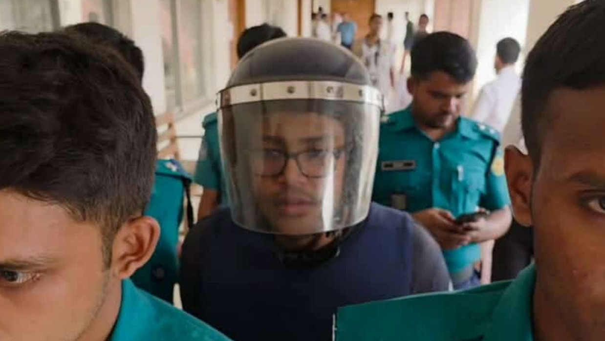 Accused Shrishanto Roy being presented at the Court