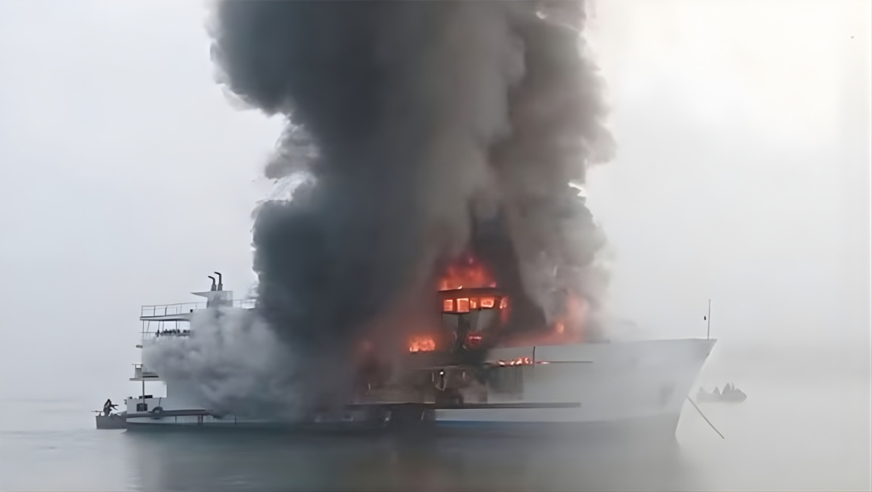 The Atlantic Cruise on fire
