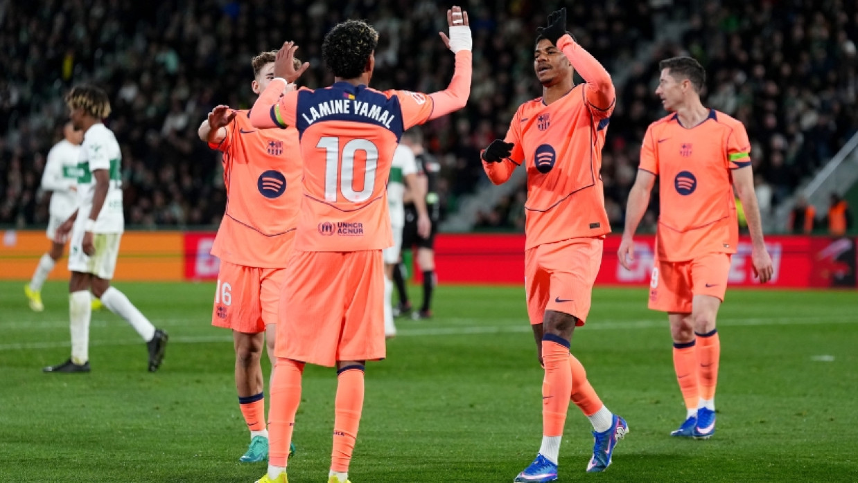 FC Barcelona Players Celebrating