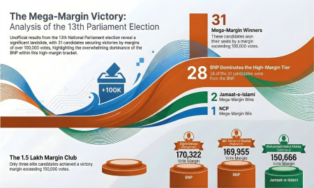 BNP Sweeps 28 Seats with Over 1 Lakh Margin; Jamaat Wins 2, NCP 1
