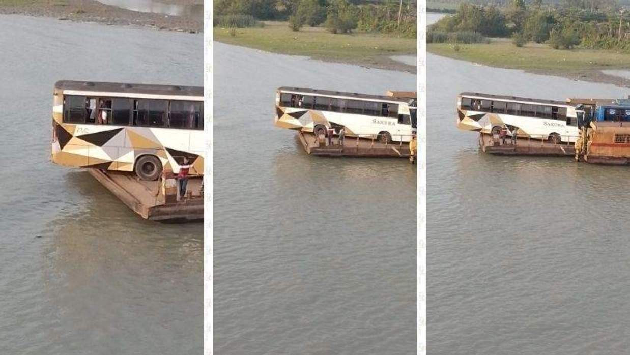 One-Third of Bus Left Outside Ferry
