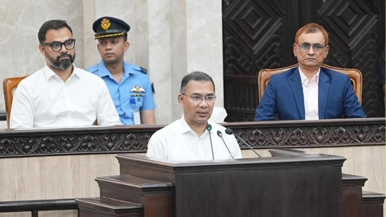 Prime Minister Tarique Rahman at Shapla Hall in the Prime Minister’s Office