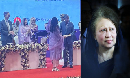 Khaleda Zia’s Granddaughter Zaima Rahman Accepts Posthumous Award on Her Behalf