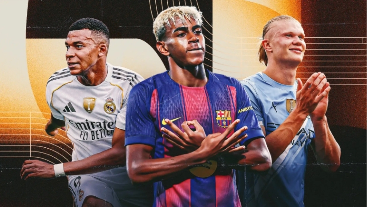Lamine Yamal, Erling Haaland, Kylian Mbappé