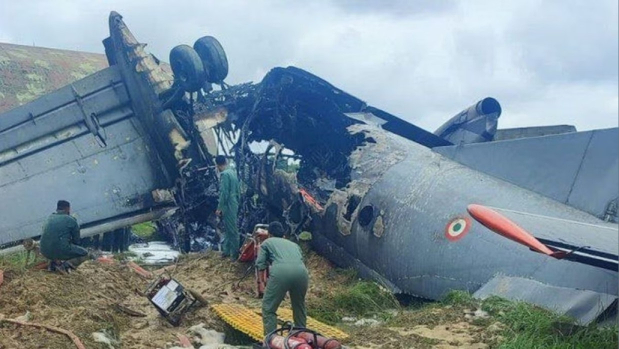 Crashed AN-32 military transport aircraft