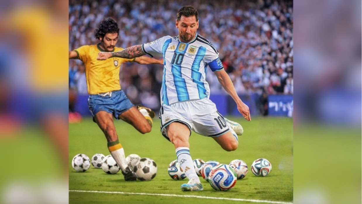 Lionel Messi and Rivellino