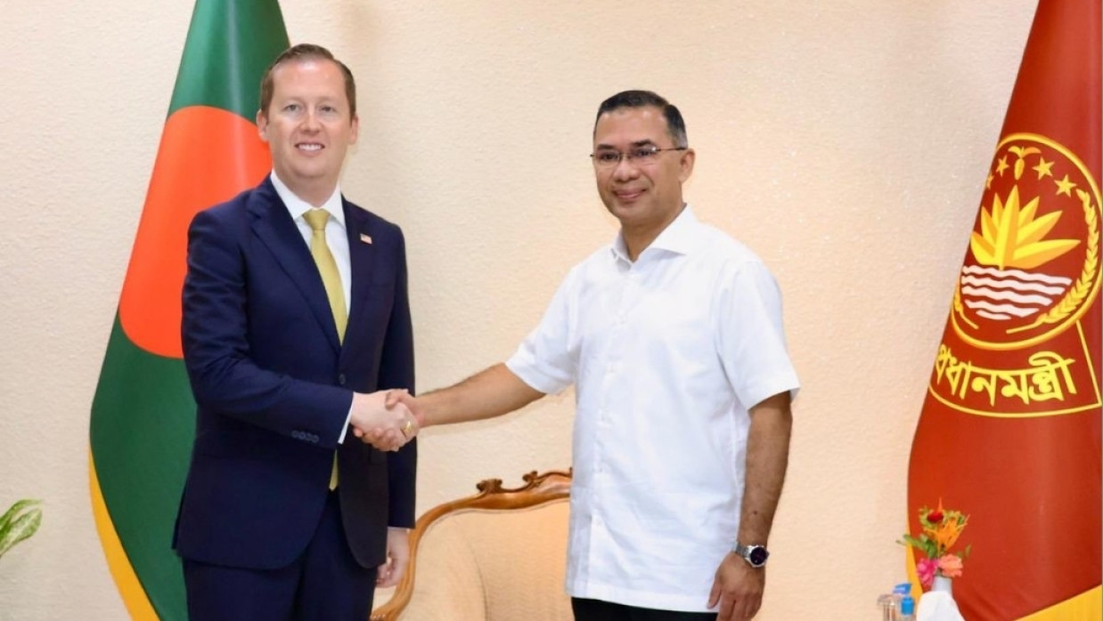 Prime Minister Tarique Rahman with US President Donald Trump’s Special Envoy for South and Central Asia Sergio Gor
