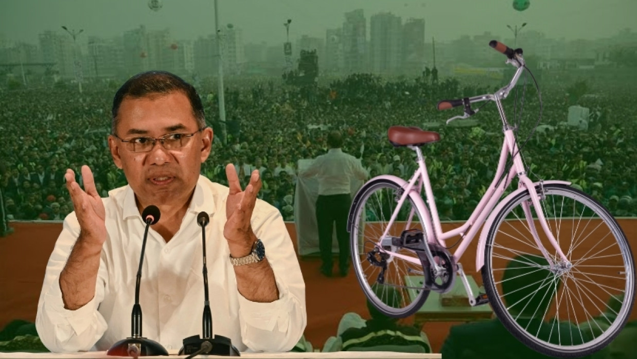 Prime Minister Tarique Rahman with Pink Cycle