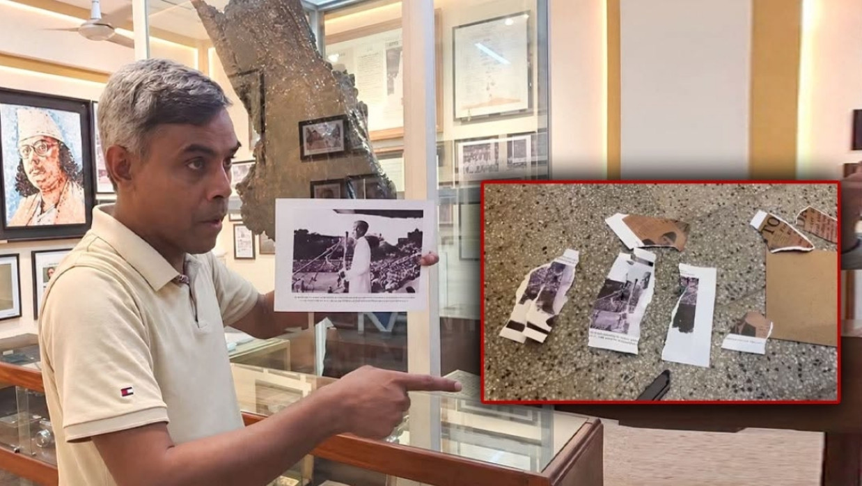 Former DU student tears down Jinnah portrait