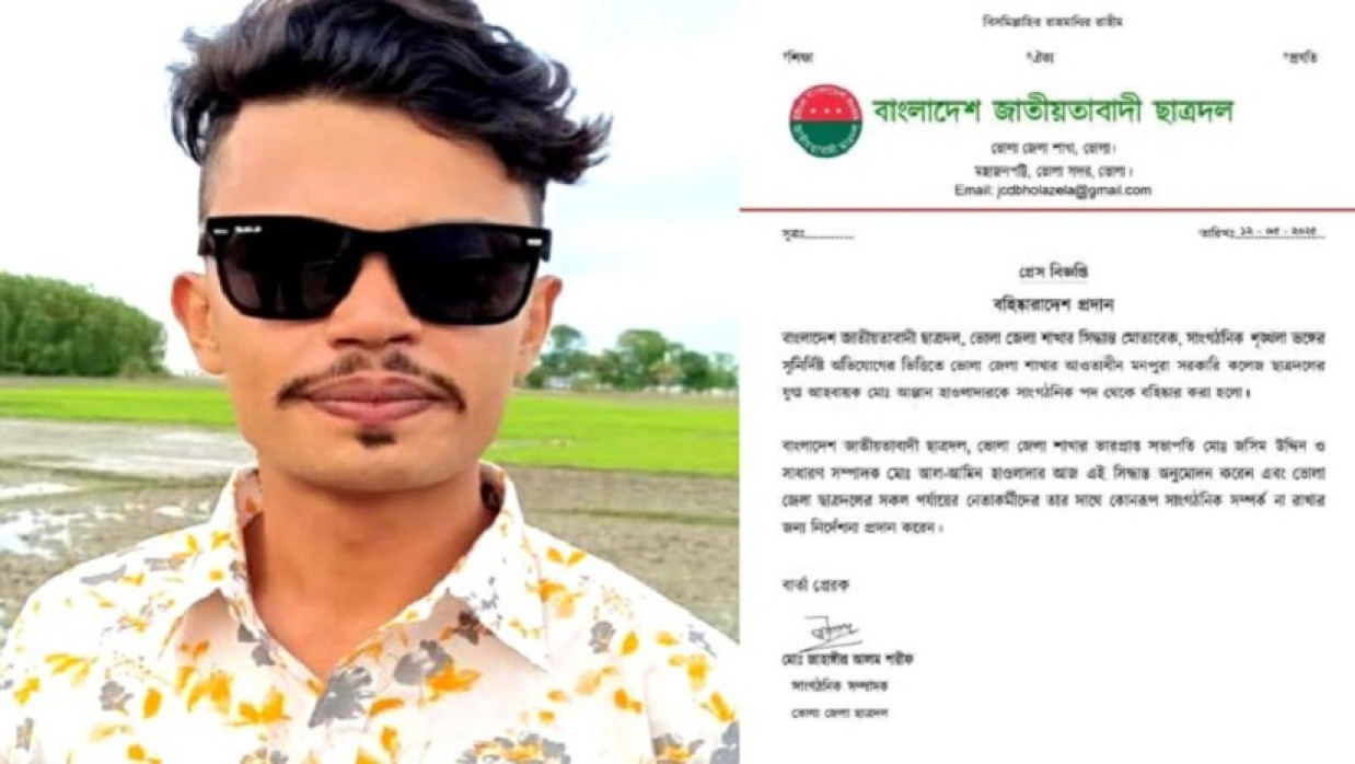 মনপুরা সরকারি কলেজ ছাত্রদলের বহিষ্কৃত যুগ্ম আহবায়ক আপ্পান হাওলাদার