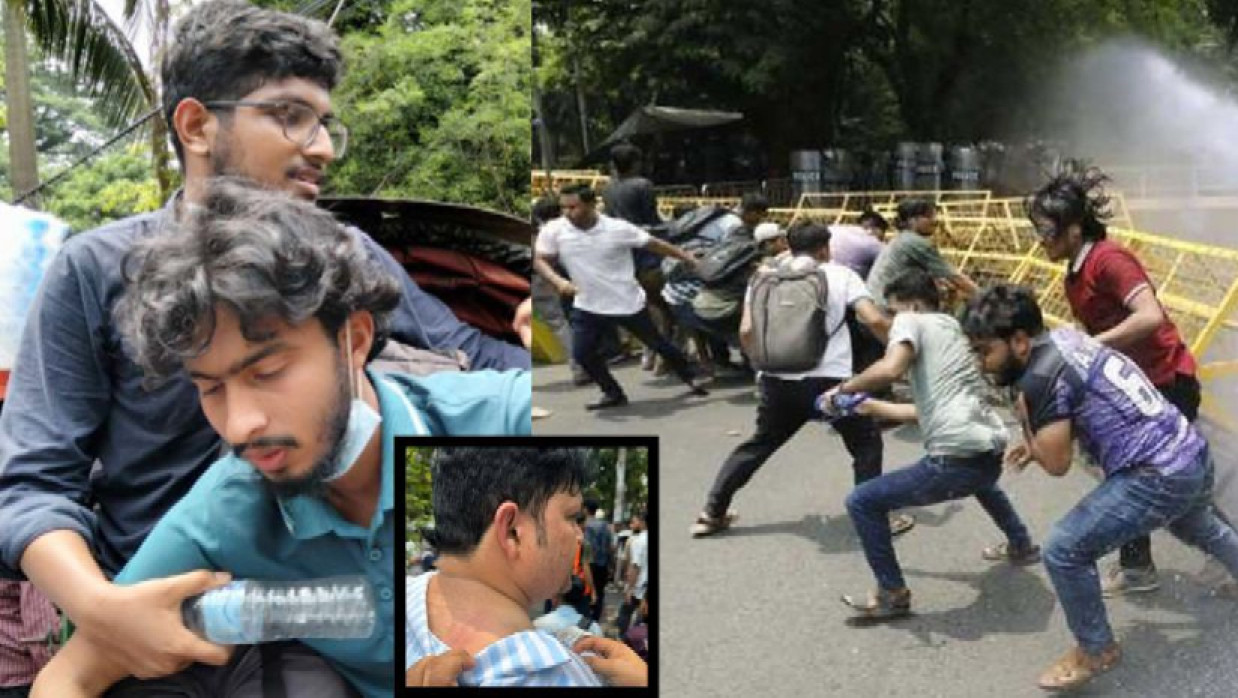 জবি শিক্ষক-শিক্ষার্থীদের বিক্ষোভে টিয়ারগ্যাস ও সাউন্ড গ্রেনেড নিক্ষেপ