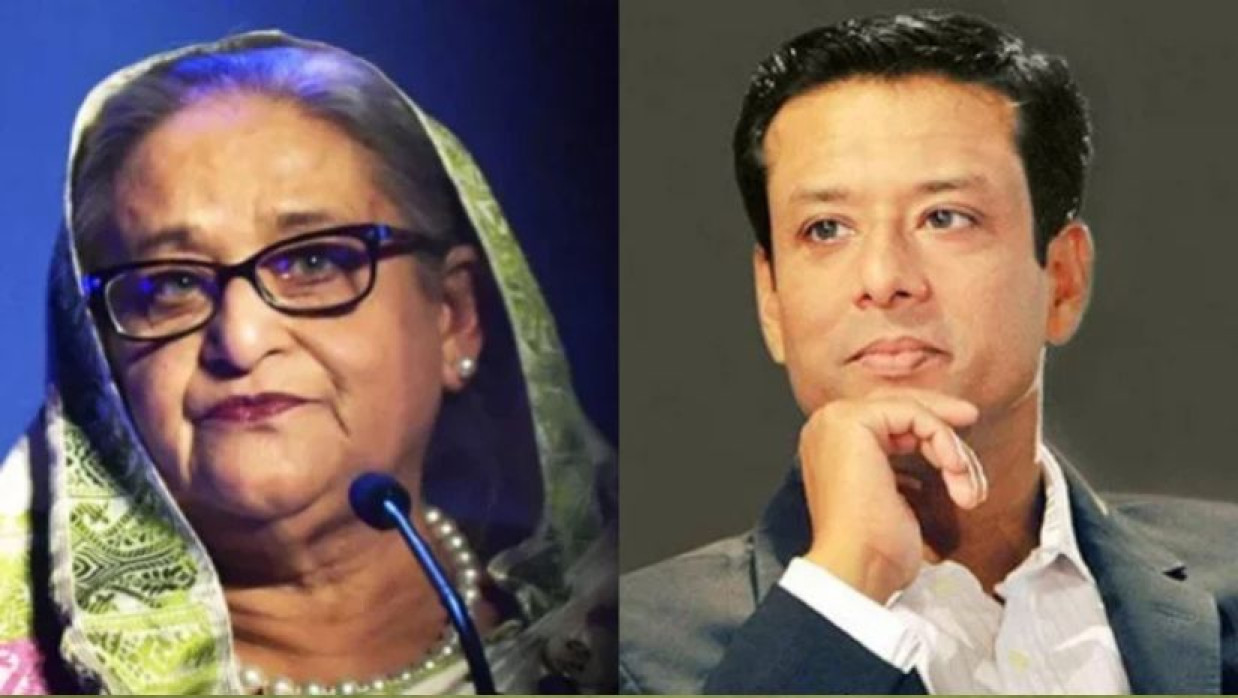 শেখ হাসিনা ও তার ছেলে সজীব ওয়াজেদ জয়