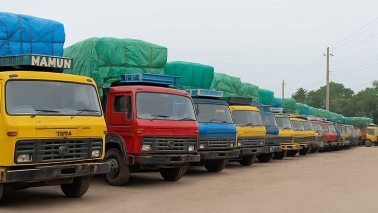 অপেক্ষমান ট্রাকের সারি