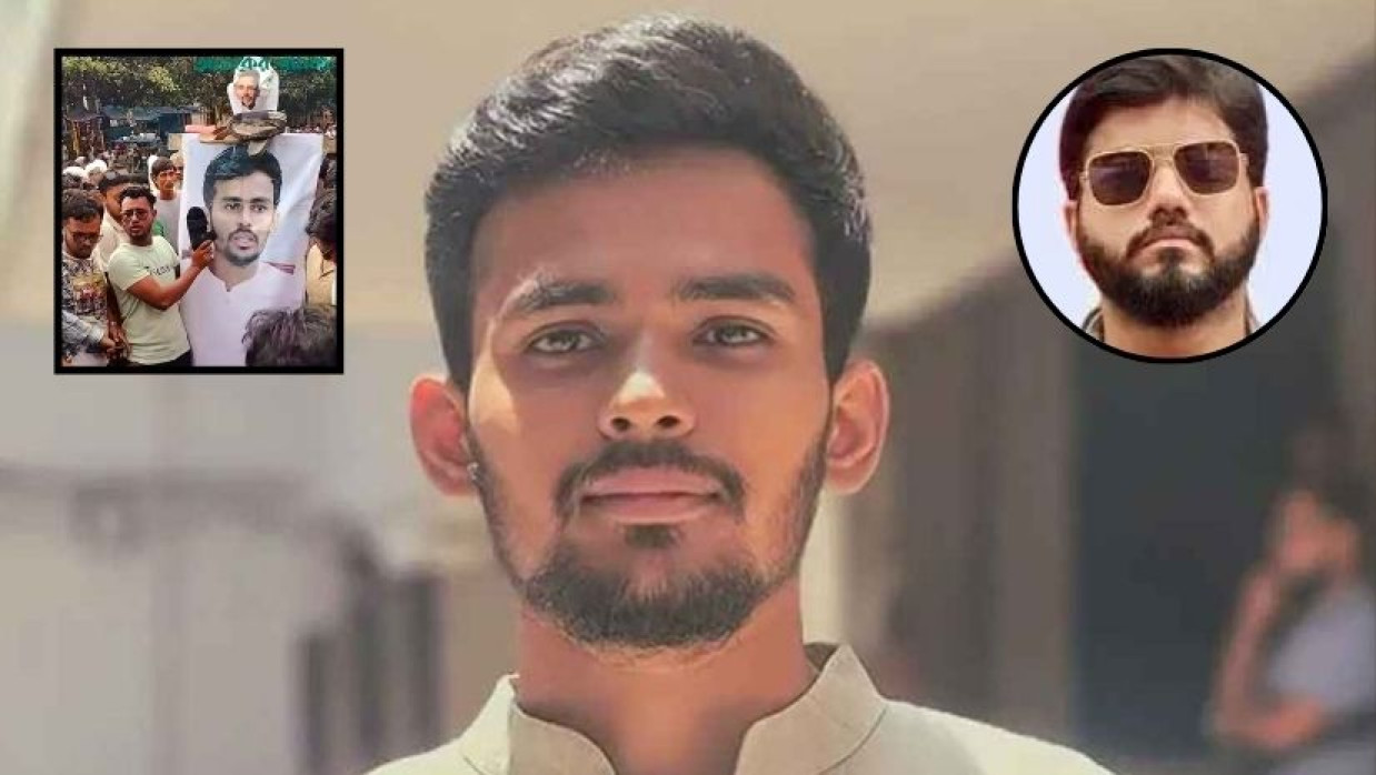 আসিফ মাহমুদ । ডানের ইনসেটে ইশরাক হোসেন এবং বাঁয়ে তার সমর্থকদের কর্মসূচি