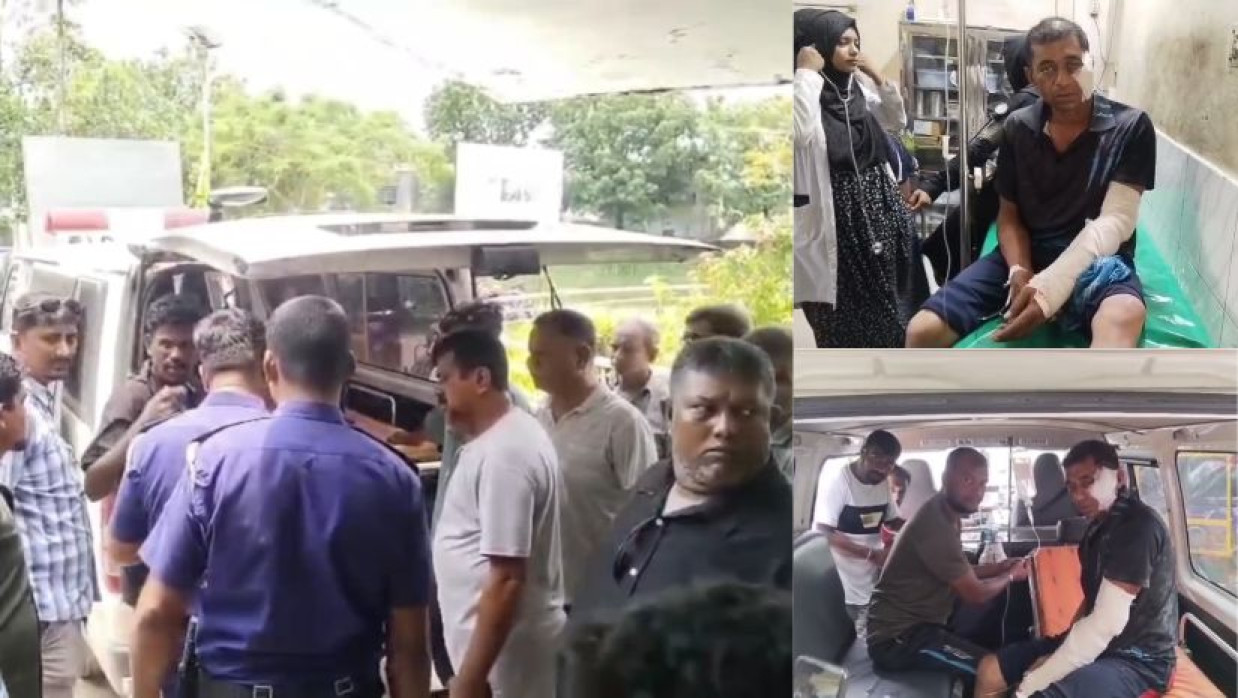 পাবনায় সংঘর্ষে আহতদের হাসপাতালে নিয়ে চিকিৎসা দেওয়া হয়।