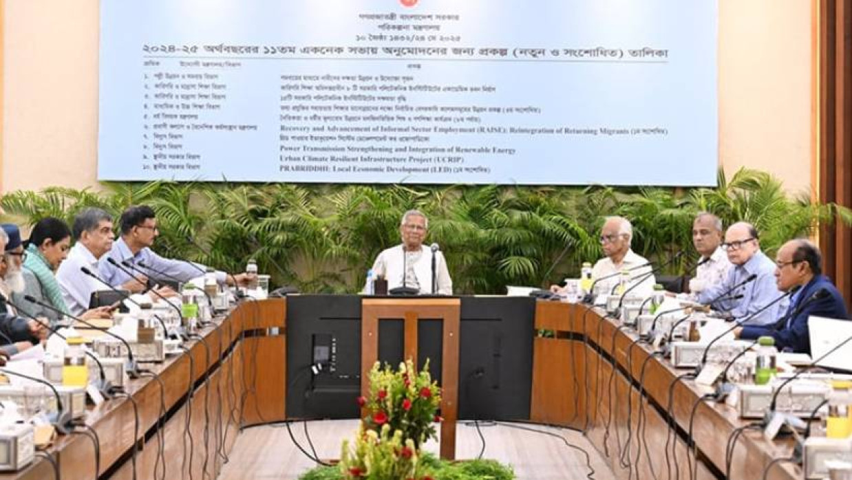 প্রধান উপদেষ্টা অধ্যাপক মুহাম্মদ ইউনূসের সভাপতিত্বে একনেকের সভা অনুষ্ঠিত হয়