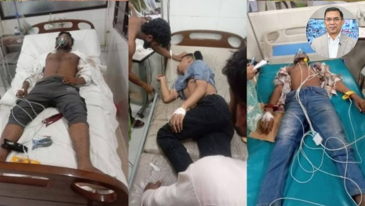 বিষপান করে হাসপাতালে ভর্তি ৪ জন ও ইনসেটে তারেক রহমান