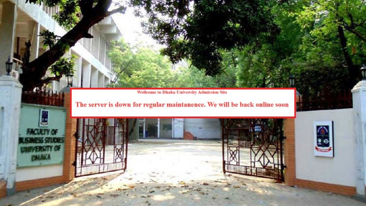ঢাবির ভর্তিবিষয়ক ওয়েবসাইট রাত থেকে ডাউন