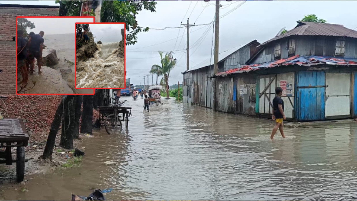 গলাচিপায় বেড়িবাঁধ ভেঙে চার গ্রাম প্লাবিত