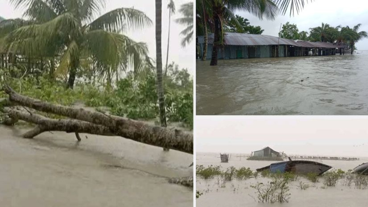 চরফ্যাশন উপজেলা বিভিন্ন এলকা প্লাবিত হয়েছে।