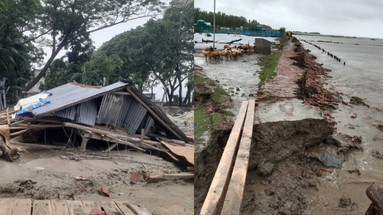 নিম্নচাপের প্রভাবে ক্ষয়ক্ষতি