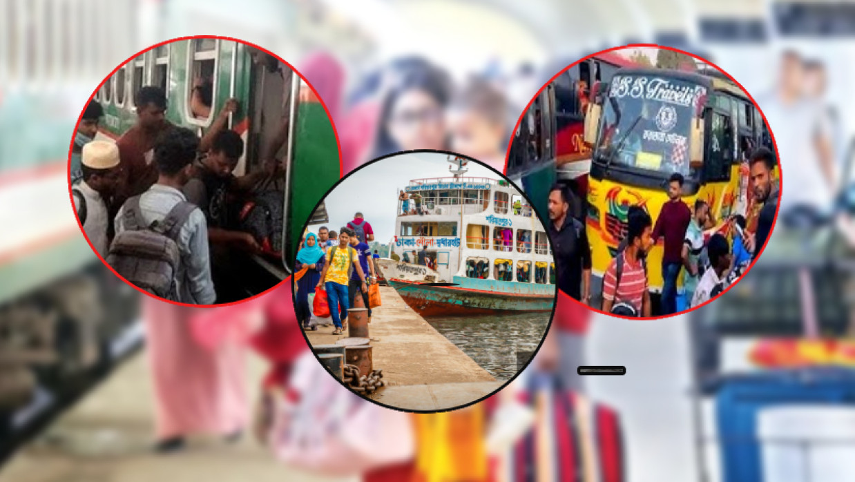 সড়ক ও রেলে ভিড়, যাত্রী সংকট লঞ্চে