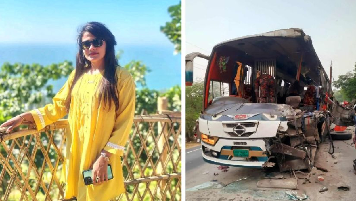 তামান্না আক্তার ও দুর্ঘটনাকবলিত বাস