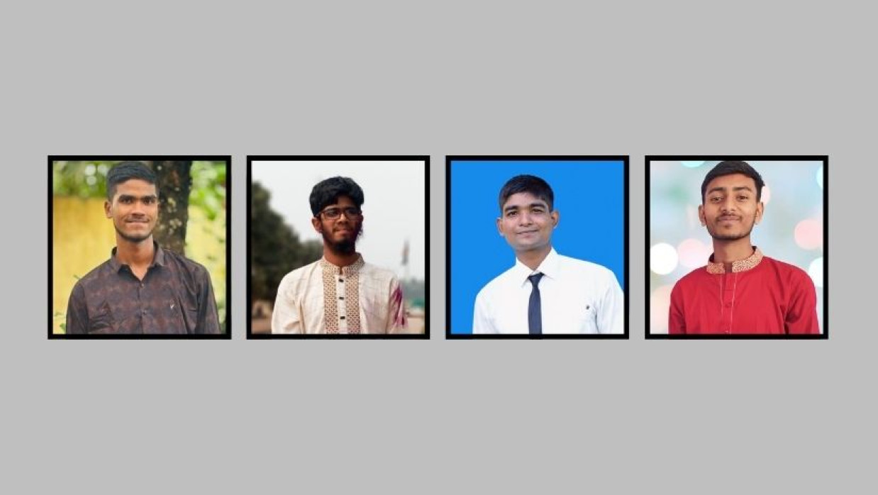 মোহাম্মদ ছরোয়ার, হিমেল আহমেদ, বরকত আলী এবং বাঁধন বৈষ্ণব (বাঁয়ে থেকে)