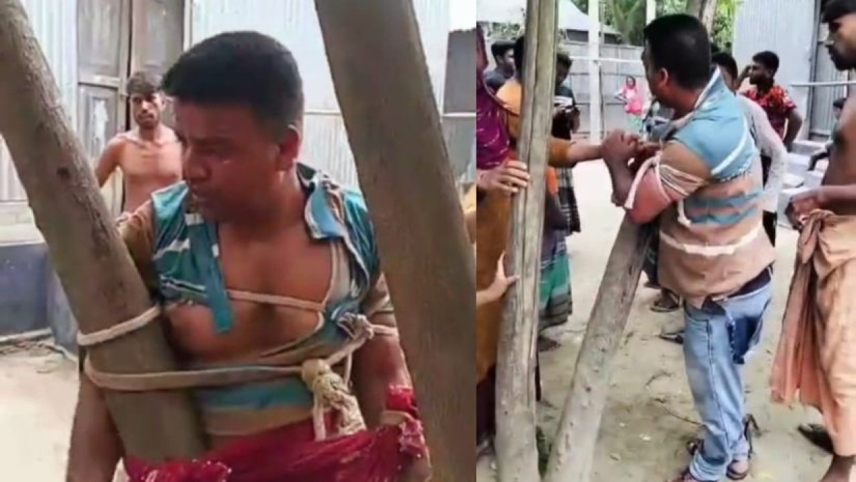 গাছের সঙ্গে বেঁধে নির্যাতনের ভিডিও ভাইরাল