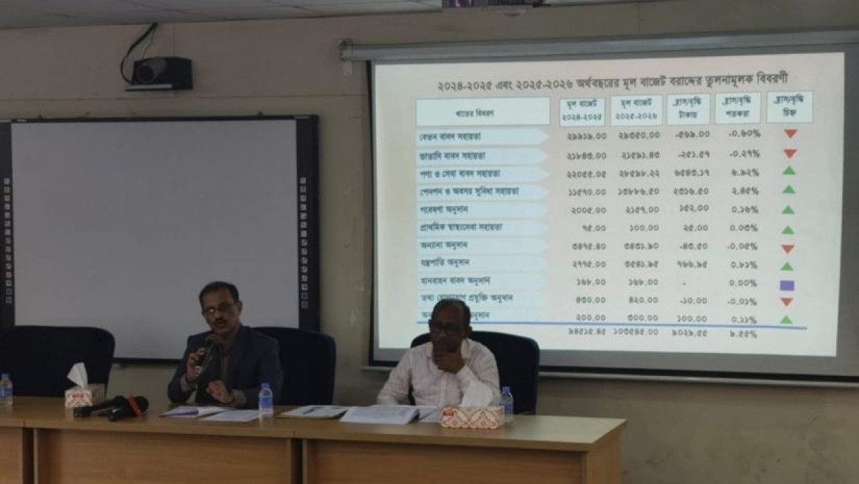 ঢাকা বিশ্ববিদ্যালয়ের বাজেট নিয়ে সংবাদ সম্মেলন