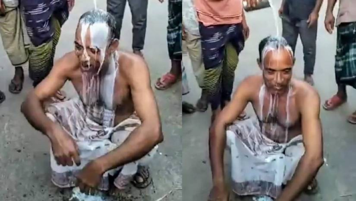 দুধ দিয়ে গোসল করেছেন ফজল মিয়া