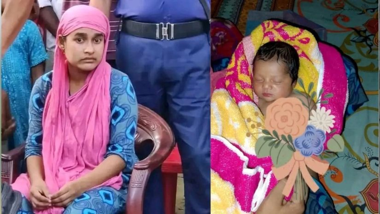 উদ্ধার হওয়া নবজাতক ও আটককৃত নারী